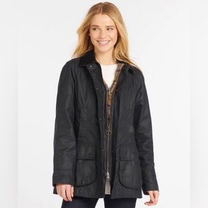 Women’s Barbour black waxed jacket size 12